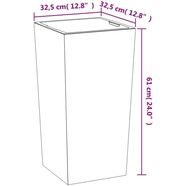 Blomkruka avtagbar insida antracit 21/ PP betonglook vidaXL 49 l – bild 7