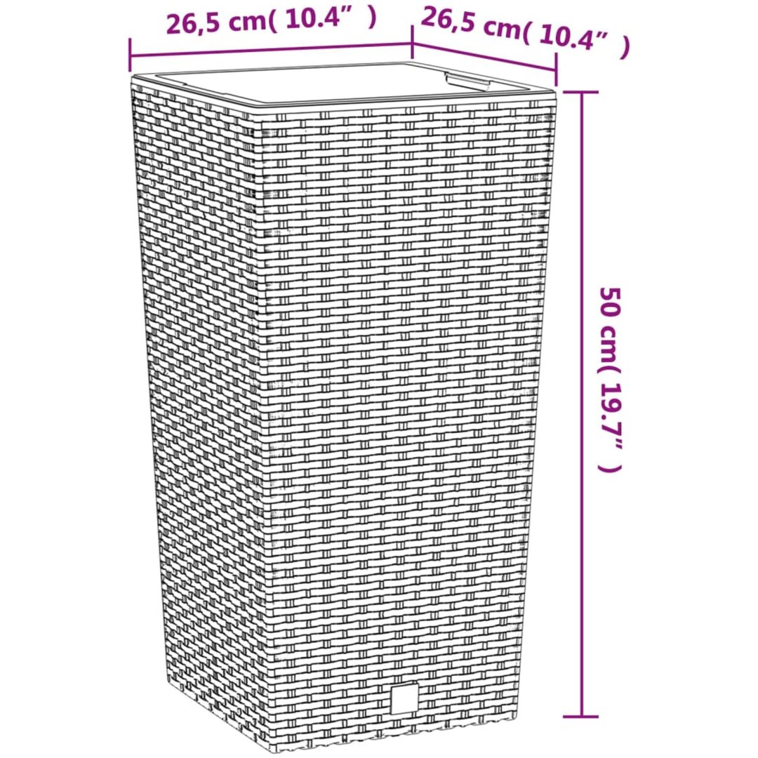 Blomkruka med avtagbar insida antracit 11/ PP-rotting vidaXL 26.5 l – bild 7