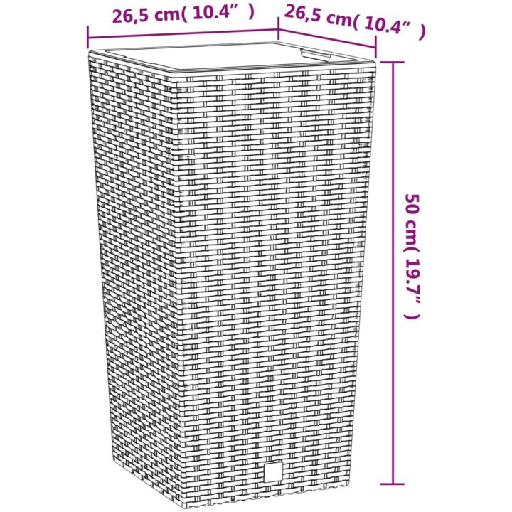 Blomkruka med avtagbar insida antracit 11/ PP-rotting vidaXL 26.5 l – bild 7
