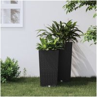 Blomkruka med avtagbar insida antracit 11/ PP-rotting vidaXL