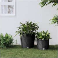 Blomkruka med avtagbar insida antracit 35/ PP-rotting vidaXL