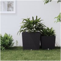 Blomkruka med avtagbar insida antracit 37/ PP-rotting vidaXL