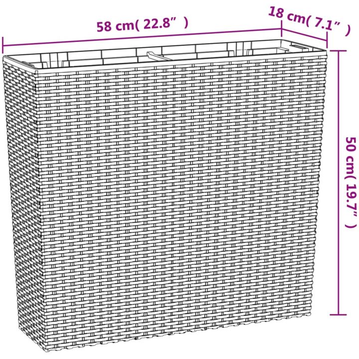 Blomkruka med avtagbar insida brun 12/44 L PP-rotting vidaXL – bild 8