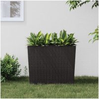 Blomkruka med avtagbar insida brun 12/44 L PP-rotting vidaXL