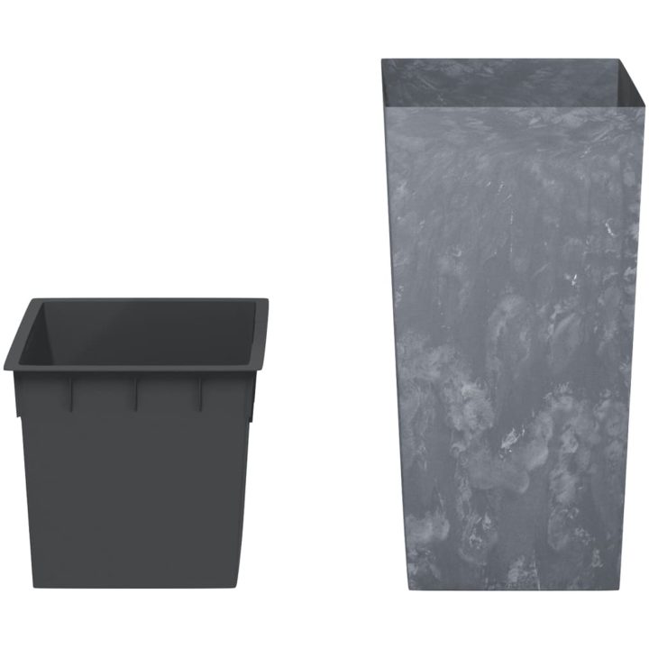 Blomkruka med avtagbar insida grå 21/ PP betonglook vidaXL 49 l – bild 3