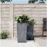 Blomkruka med avtagbar insida grå 21/ PP betonglook vidaXL