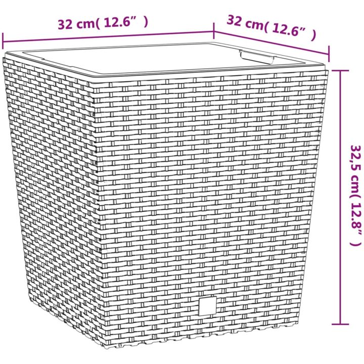 Blomkruka med avtagbar insida vit 21/ PP-rotting vidaXL 32 l – bild 7