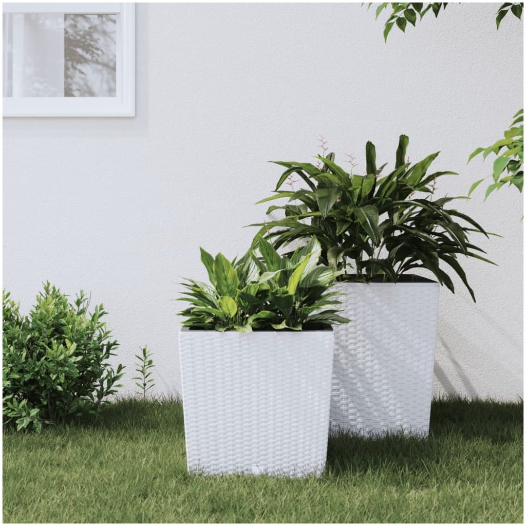 Blomkruka med avtagbar insida vit 21/ PP-rotting vidaXL 32 l