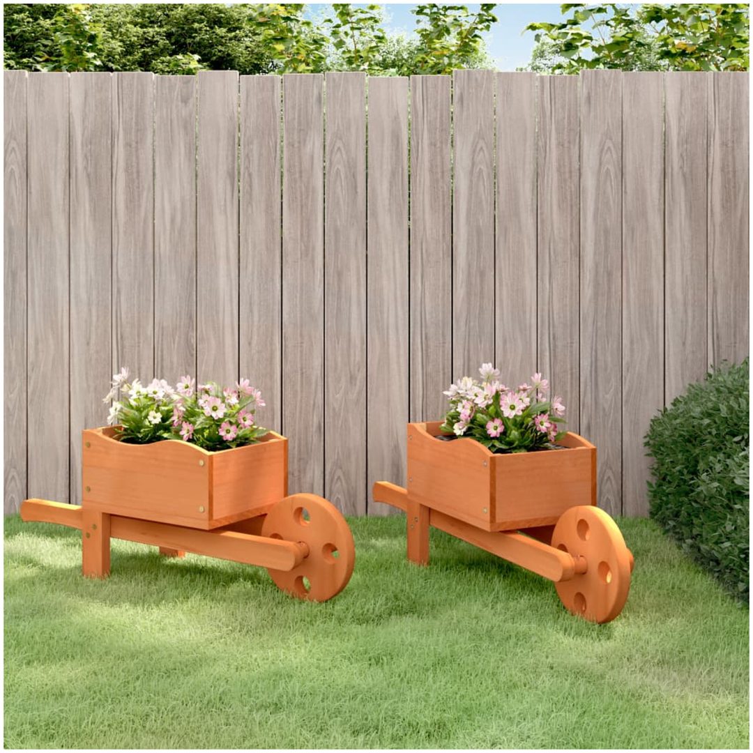 Blomkrukor 2 st 47x15x19 cm massiv gran vidaXL