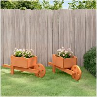 Blomkrukor 2 st 47x15x19 cm massiv gran vidaXL