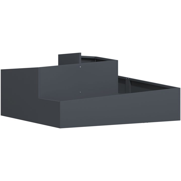Blomkrukor & Planterare Antracit Plast Stor Metallblomkruka vidaXL 100 x 100 x 50 cm – bild 2