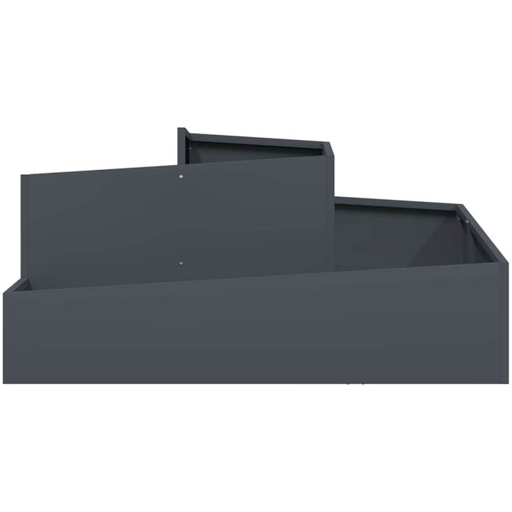 Blomkrukor & Planterare Antracit Plast Stor Metallblomkruka vidaXL 100 x 100 x 50 cm – bild 5