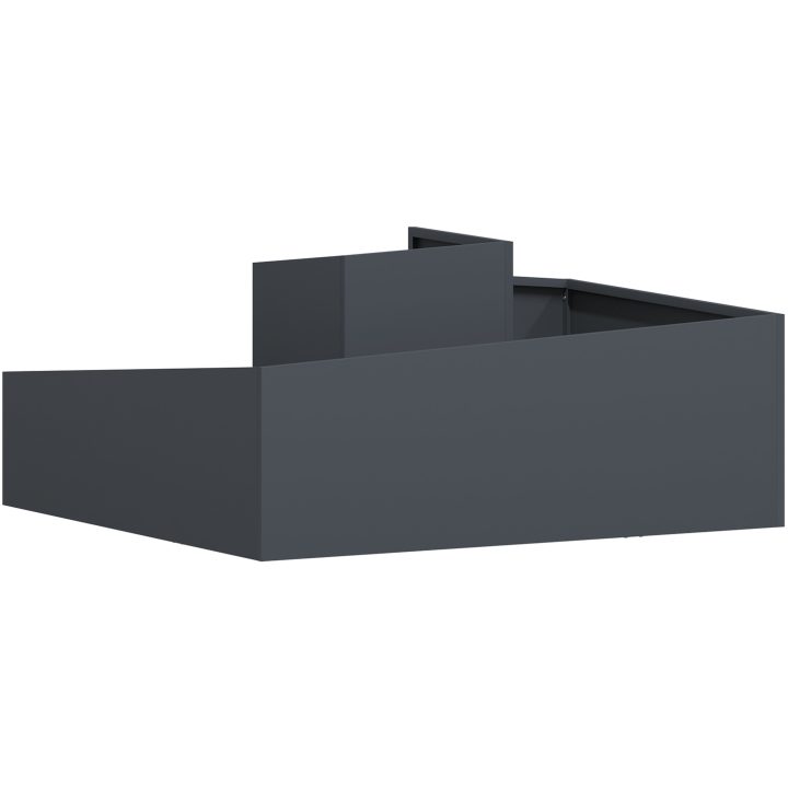 Blomkrukor & Planterare Antracit Plast Stor Metallblomkruka vidaXL 100 x 100 x 50 cm – bild 7