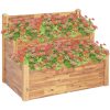 Blomlåda 2 våningar massivt akaciaträ vidaXL 110 x 75 x 84 cm – miniatyr 1