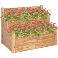 Blomlåda 2 våningar massivt akaciaträ vidaXL