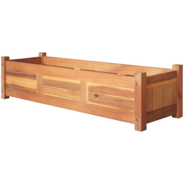 Blomlåda upphöjd 2 st akaciaträ vidaXL 100 x 30 x 25 cm – bild 2