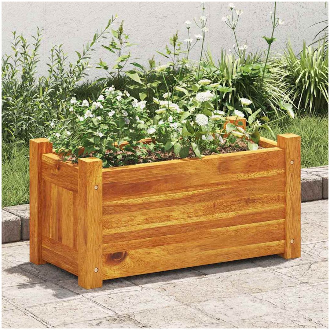 Blomlåda upphöjd akaciaträ vidaXL 50 x 25 x 25 cm – bild 3
