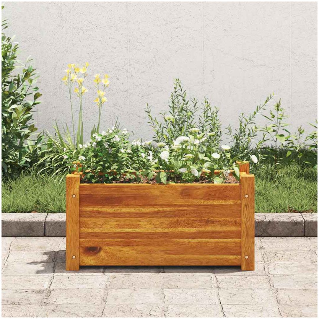Blomlåda upphöjd akaciaträ vidaXL 50 x 25 x 25 cm