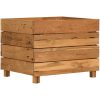 Blomlåda upphöjd återvunnet teakträ och stål vidaXL 50 x 40 x 38 cm – miniatyr 2