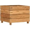 Blomlåda upphöjd återvunnet teakträ och stål vidaXL 50 x 40 x 38 cm – miniatyr 12