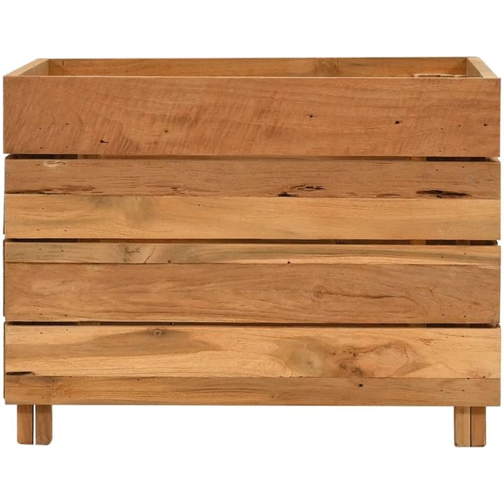 Blomlåda upphöjd återvunnet teakträ och stål vidaXL 50 x 40 x 38 cm – bild 3