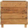 Blomlåda upphöjd återvunnet teakträ och stål vidaXL 50 x 40 x 38 cm – miniatyr 4