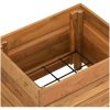 Blomlåda upphöjd återvunnet teakträ och stål vidaXL 50 x 40 x 38 cm – miniatyr 5