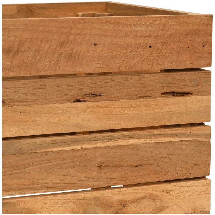 Blomlåda upphöjd återvunnet teakträ och stål vidaXL 50 x 40 x 38 cm – bild 6