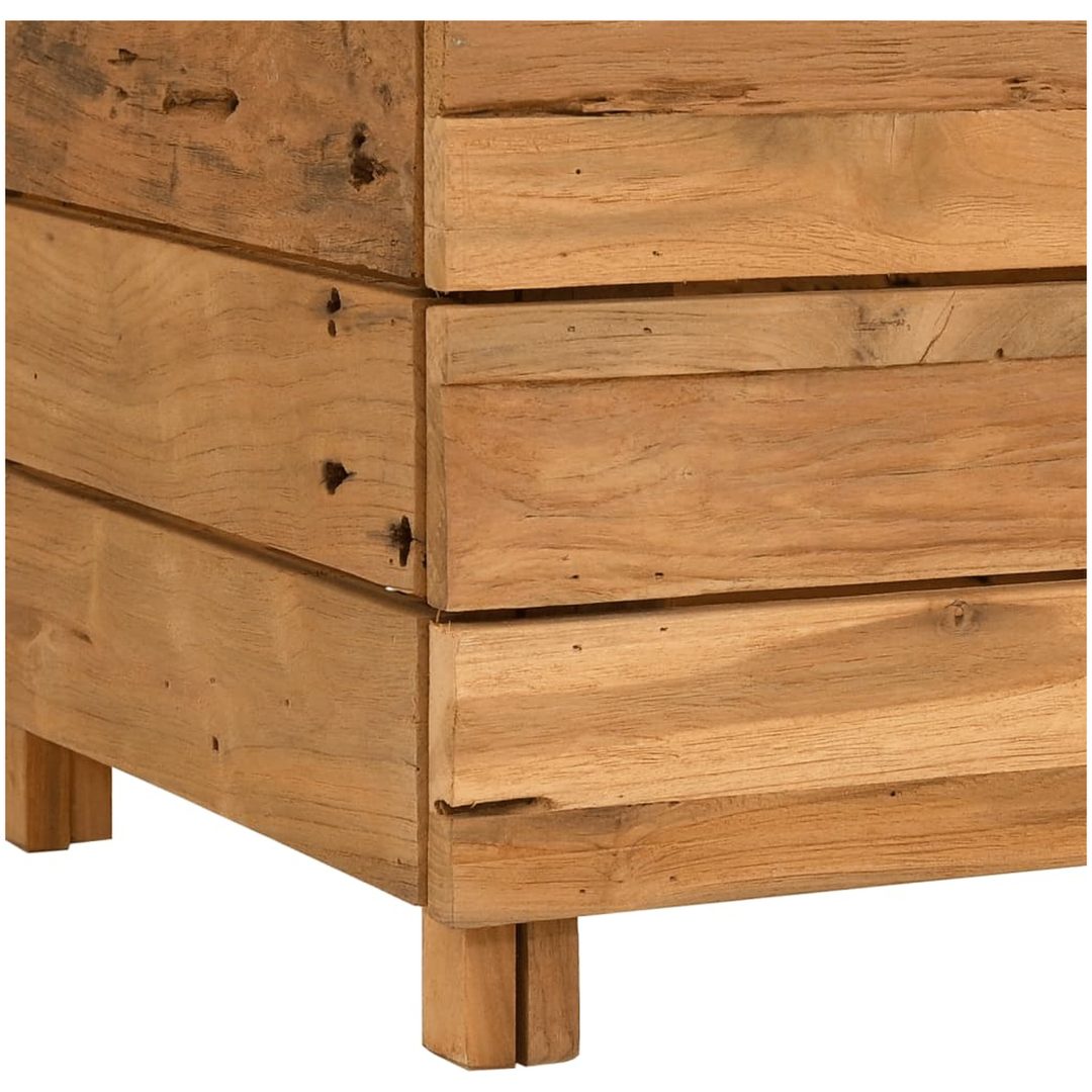 Blomlåda upphöjd återvunnet teakträ och stål vidaXL 50 x 40 x 38 cm – bild 7