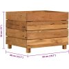 Blomlåda upphöjd återvunnet teakträ och stål vidaXL 50 x 40 x 38 cm – miniatyr 8