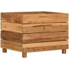 Blomlåda upphöjd återvunnet teakträ och stål vidaXL 50 x 40 x 38 cm – miniatyr 9