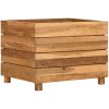 Blomlåda upphöjd återvunnet teakträ och stål vidaXL 50 x 40 x 38 cm – miniatyr 10