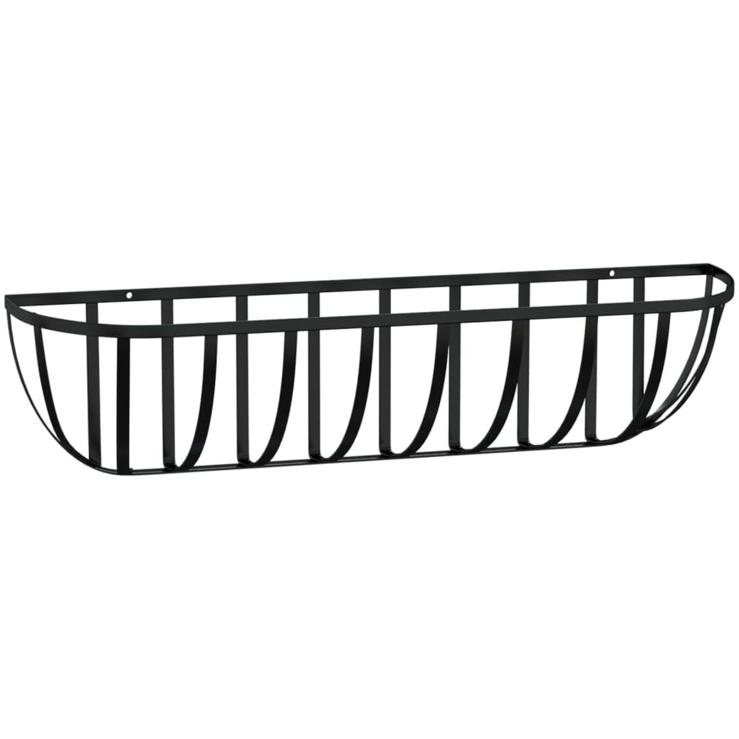 Blomlådor 2 st med kokosfibrer svart stål vidaXL 61 x 19 x 16 cm – bild 5