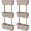 Blomlådor 6 st 100 cm taupe vidaXL – miniatyr 2