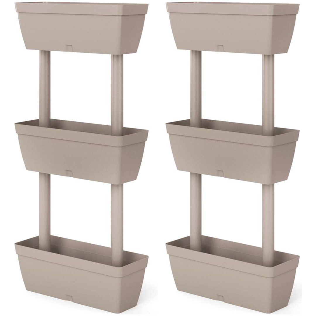 Blomlådor 6 st 100 cm taupe vidaXL – bild 2