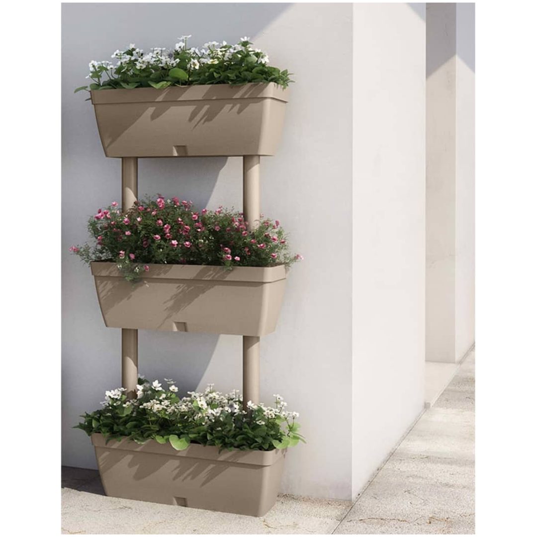 Blomlådor 6 st 100 cm taupe vidaXL