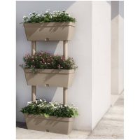 Blomlådor 6 st 100 cm taupe vidaXL