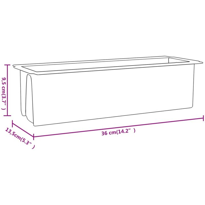 Blomlådor för Europallar 12 st grå 36x13,5x9,5 cm PP vidaXL 36 x 13.5 x 9.5 cm – bild 8