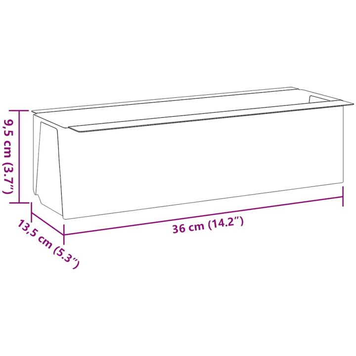 Blomlådor för Europallar 12 st grå 36x13,5x9,5 cm PP vidaXL 36 x 13.5 x 9.5 cm – bild 10