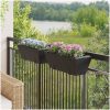 Blomlådor med krokar 2 st svart konstrotting vidaXL 54 x 22 x 18 cm – miniatyr 3