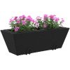 Blomlådor med krokar 2 st svart konstrotting vidaXL 54 x 22 x 18 cm – miniatyr 4
