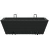 Blomlådor med krokar 2 st svart konstrotting vidaXL 54 x 22 x 18 cm – miniatyr 5