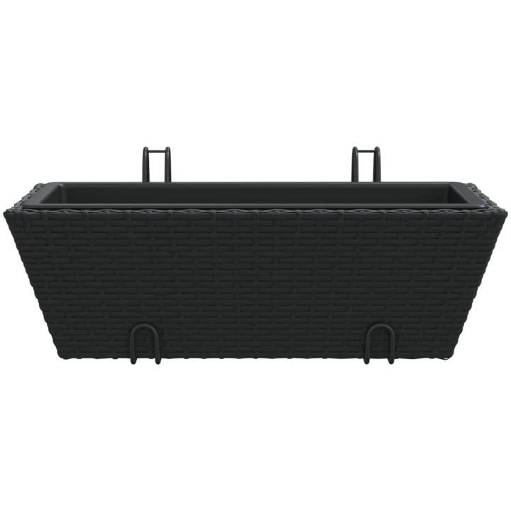 Blomlådor med krokar 2 st svart konstrotting vidaXL 54 x 22 x 18 cm – bild 5