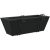 Blomlådor med krokar 2 st svart konstrotting vidaXL 54 x 22 x 18 cm – miniatyr 7