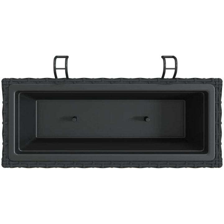 Blomlådor med krokar 2 st svart konstrotting vidaXL 54 x 22 x 18 cm – bild 8