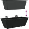 Blomlådor med krokar 2 st svart konstrotting vidaXL 54 x 22 x 18 cm – miniatyr 9