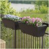 Blomlådor med krokar 2 st svart konstrotting vidaXL 54 x 22 x 18 cm – miniatyr 1
