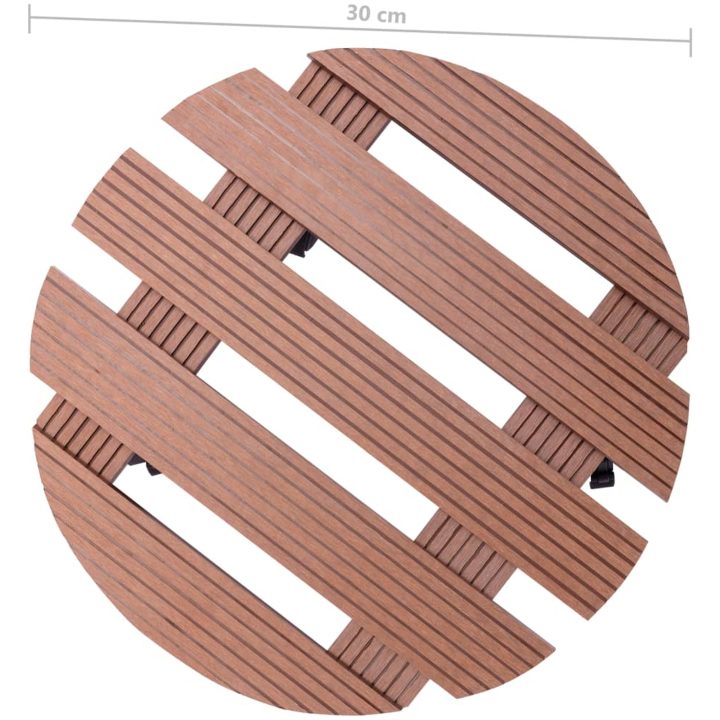Blomvagnar 2 st brun ⌀30x7,5 cm WPC vidaXL – bild 6