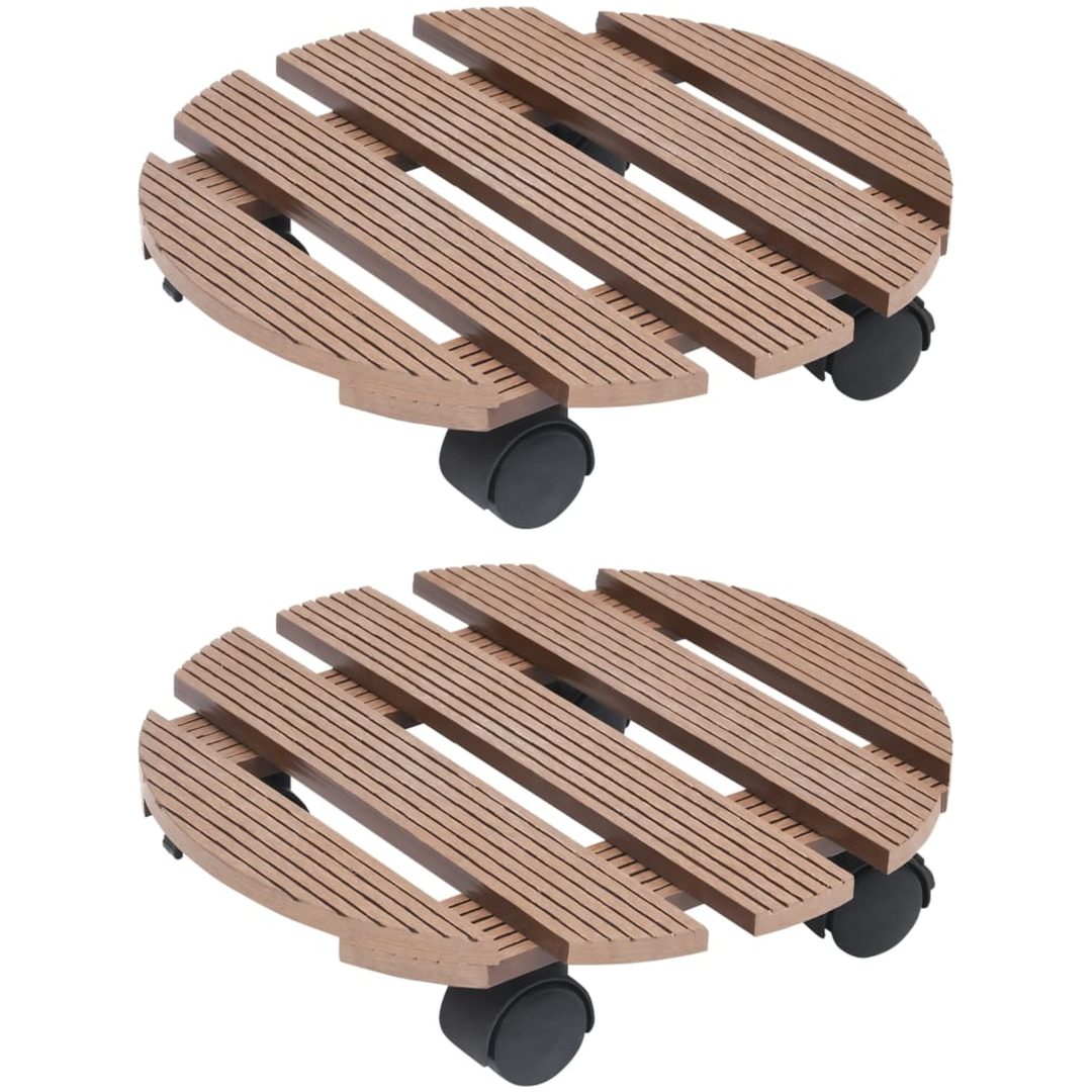 Blomvagnar 2 st brun ⌀30x7,5 cm WPC vidaXL