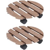 Blomvagnar 2 st brun ⌀30x7,5 cm WPC vidaXL